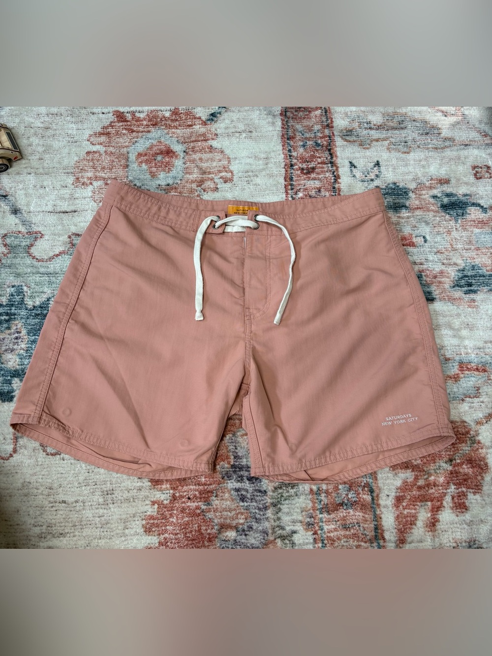 Saturdays New York City Salmon Pink Nylon Board Short Swim Trunks Size 33
